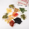 Factory direct sales of DIY handcrafted leaf accessories, including faux silk leaf materials, artificial green leaves, and rattan flower garlands details Picture